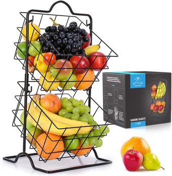 商品Zulay Kitchen Fruit Basket (Metal) 2-Tier For Countertops and Kitchen图片