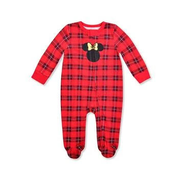 Disney | Baby Girls Minnie Mouse Plaid Holiday Coverall 