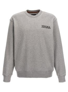 Zegna | Ermenegildo Zegna Logo Embossed Crewneck Sweatshirt商品图片,6.7折起