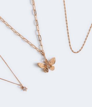 商品Aeropostale Women's Butterfly Choker Necklace 3-Pack图片
