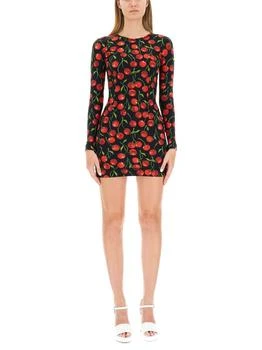 推荐Dolce & Gabbana Cherry Printed Long Sleeved Mini Dress商品