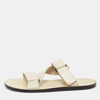 路易威登男鞋正品, [二手商品] Louis Vuitton | Louis Vuitton White Leather Criss Cross Strap Flat Sandals Size 40商品图片 满1件减$100, 满减