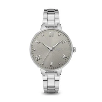 BCBG | Women's 3 Hands Silver-Tone Stainless Steel Bracelet Watch 32 mm,商家Macy's,价格¥562