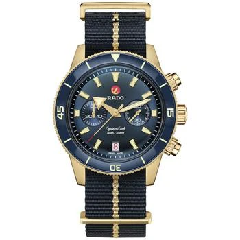 推荐Men's Swiss Automatic Chronograph Captain Cook Blue NATO Strap Watch 43mm商品