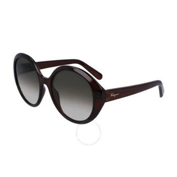 Salvatore Ferragamo | Grey gradient Oval Ladies Sunglasses SF1067S 210 57 1.8折