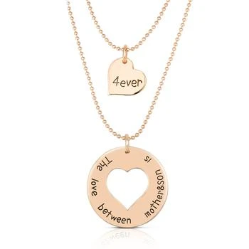 Rachel Glauber | Ra 18k Rose Plated Double Heart Necklace,商家Premium Outlets,价格¥211