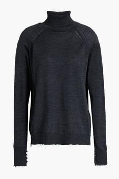 Acne Studios | Frayed mélange wool turtleneck sweater商品图片,2折