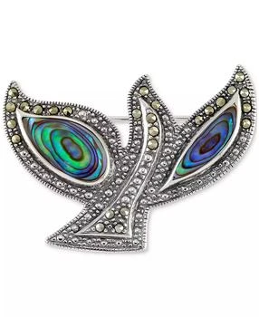 Macy's | Abalone & Marcasite (1/3 ct. t.w.) Dove Pin in Sterling Silver,商家Macy's,价格¥707