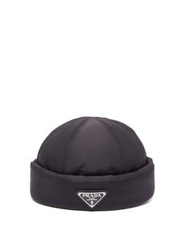 美国prada帽子, Prada | Triangle logo-plaque nylon beanie hat商品图片 