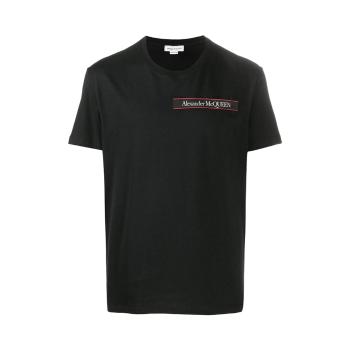 亚历山大王短袖衣服, Alexander McQueen | ALEXANDER MCQUEEN 亚历山大·麦昆 男士黑色棉质T恤 642662-QQX74-1000商品图片 独家减免邮费
