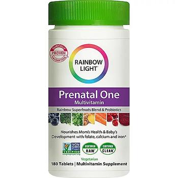 商品Rainbow Light Prenatal One Non-GMO Project Verified Multivitamin Plus Superfoods & Probiotics (180 ct.)图片