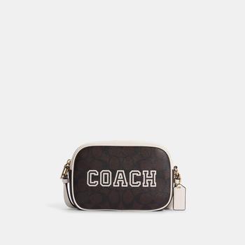 推荐Coach Outlet Mini Jamie Camera Bag In Signature Canvas With Varsity Motif商品