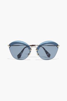 推荐Butterfly-frame gold-tone sunglasses商品