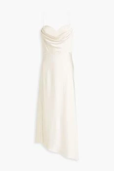 Alice + Olivia | Kiyoko asymmetric draped satin-crepe midi dress 3折, 独家减免邮费