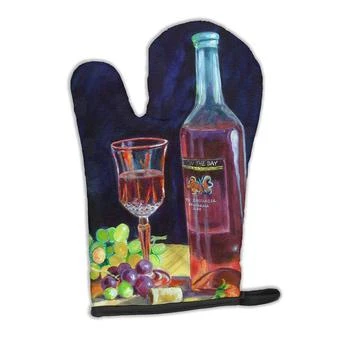 Red Wine Bottle and Glass  Oven Mitt