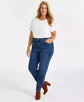 Style & Co | Plus Size High-Rise Straight-Leg Jeans, Exclusively at Macy's,商家Macy's,价格¥111