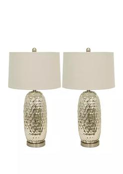 商品Décor Therapy | Set of 2 Antique Mercury Dimple Glass Table Lamps,商家Belk,价格¥1001图片