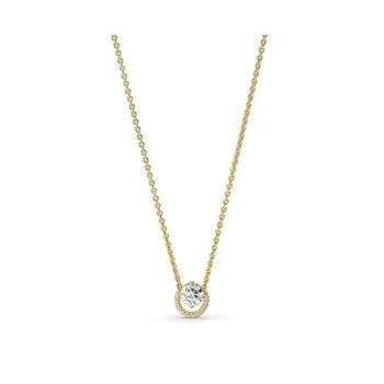 PANDORA | Timeless 14K Gold-Plated Sparkling Round Cubic Zirconia Halo Pendant Collier Necklace,商家Macy's,价格¥1497
