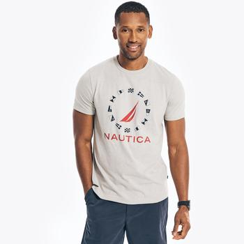 Nautica | Nautica Mens Sustainably Crafted Flag Graphic T-Shirt商品图片,3.7折