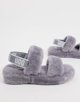 推荐UGG Oh Yeah logo double strap sandals in soft amethyst商品
