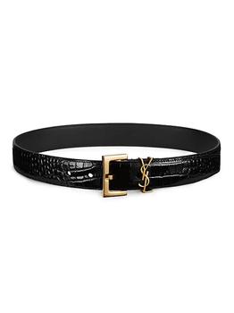 ysl腰带真假, Yves Saint Laurent | Croc-Embossed Leather Bel商品图片 