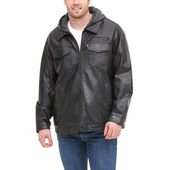 Levi's Men's Faux Leather Trucker Hoody with Sherpa Lining (Regular and Big and Tall Sizes) product img