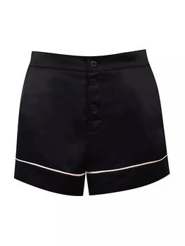 L'Agent by Agent Provocateur | Classic Contrast-Piping Silk Pajama Shorts 