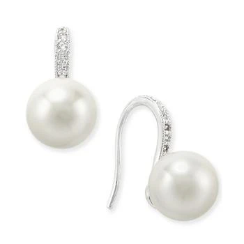 推荐Silver-Tone Imitation Pearl and Pavé Drop Earrings, Created for Macy's商品