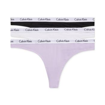商品Calvin Klein | Carousel Cotton 3-Pack Thong Underwear QD3587,商家Macy's,价格¥276图片