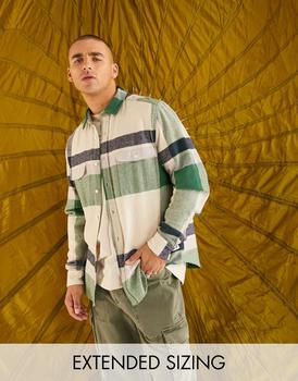ASOS | ASOS DESIGN overshirt in brushed flannel check商品图片,