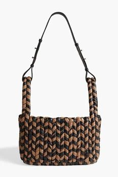 推荐Busket two-tone woven vegan leather shoulder bag商品