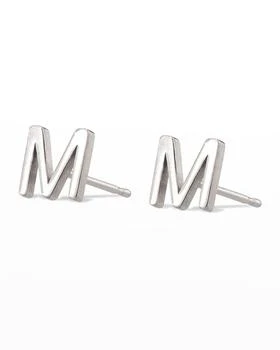 Maya Brenner Designs | White Gold Mini Initial Earring,商家Neiman Marcus,价格¥949