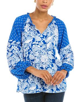 Vince Camuto Specialty Size, Vince Camuto | Vince Camuto Tropic Floral Peasant Blouse商品图片 2.5折