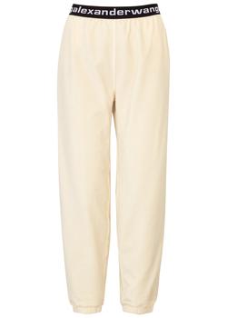 Alexander Wang | Cream logo stretch-corduroy sweatpants商品图片,