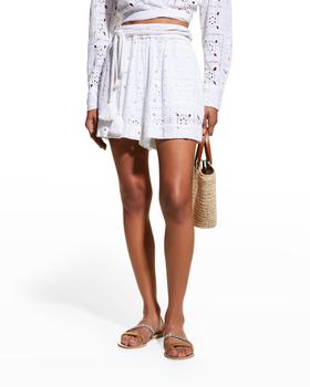 推荐Lucina Patchwork Eyelet Shorts商品