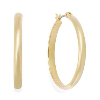 推荐Medium Gold-Tone Band Hoop Earrings, 1"商品