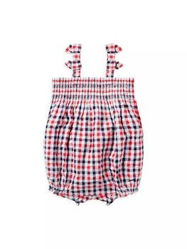 Janie and Jack | Baby Girl's Bow Gingham Bubble Romper 4.5折