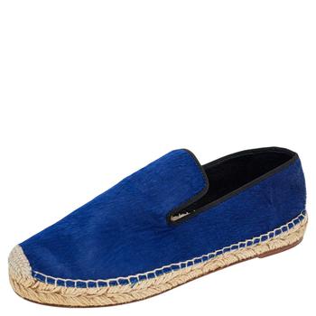 推荐Celine Blue Calf Hair Espadrille Flats Size 37商品