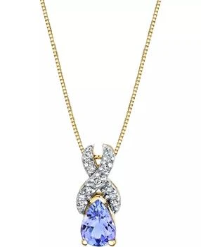 Macy's | Tanzanite (3/4 ct. t.w.) & Diamond (1/10 ct. t.w.) 18" Pendant Necklace in 14k Gold,商家Macy's,价格¥2311