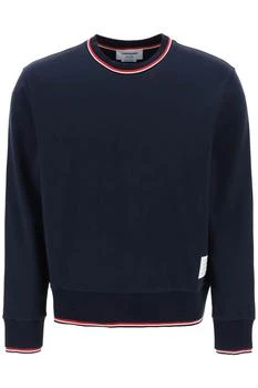 Thom Browne | Cotton sweater with RWB stripe trims 4.5折