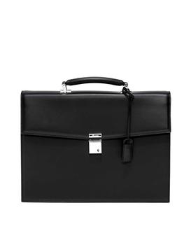 商品Pineider 彼耐德 | Genuine Leather Diamante Single Gusset Briefcase,商家Forzieri,价格¥7639图片
