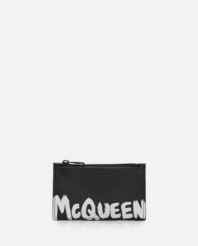 商品Alexander McQueen | "GRAFFITI" ZIP COIN LEATHER CARD HOLDER,商家BIFFI,价格¥2791图片