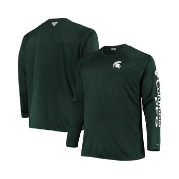 Columbia | Men's Green Michigan State Spartans Big and Tall Terminal Tackle Omni-Shade Long Sleeve Raglan T-shirt商品图片,独家减免邮费
