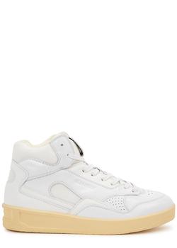 Jil Sander | White panelled leather high-top sneakers商品图片,