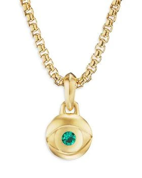 David Yurman | Men's 18K Yellow Gold Amulets Emerald Evil Eye Pendant,商家Bloomingdale's,价格¥14768