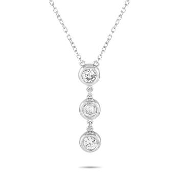 商品LB Exclusive | 14K White Gold 0.25 ct Diamond Pendant Necklace,商家Jomashop,价格¥3223图片