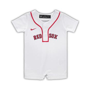 NIKE | Newborn and Infant Boys and Girls White Boston Red Sox Official Jersey Romper商品图片,