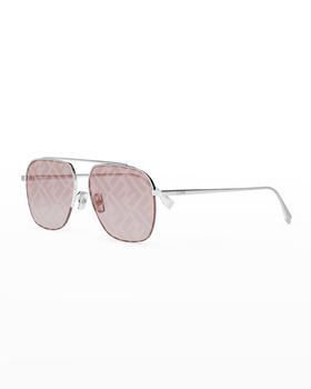 Fendi | FF Logo Metal Aviator Sunglasses商品图片,