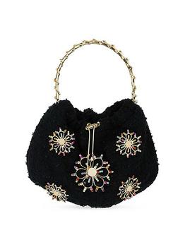 ROSANTICA, ROSANTICA | Anna Dello Russo x Rosantica Fatale Luminaria Crystal-Embellished Tweed Top Handle Bag商品图片 