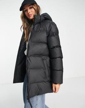 RAINS | Rains hooded puffer jacket in black商品图片,